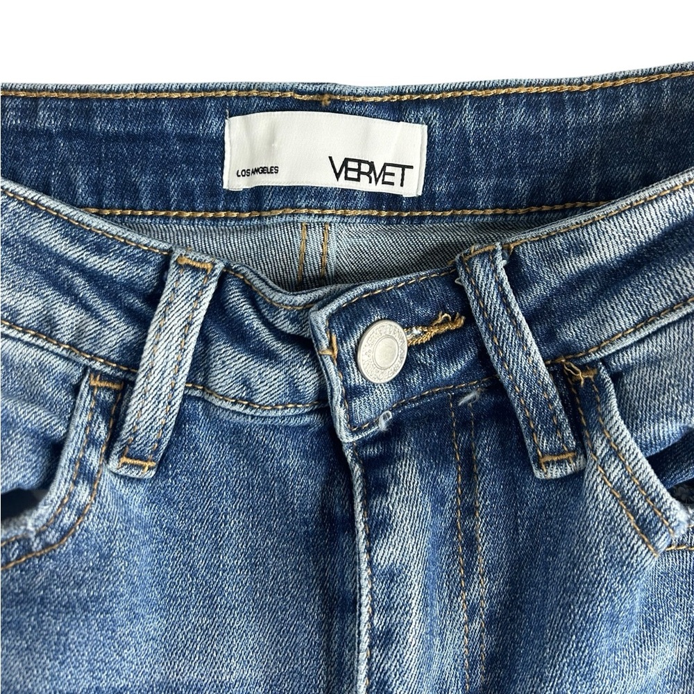 High-Rise Wide Leg Cropped Jeans - Blue - Picture 6 of 7